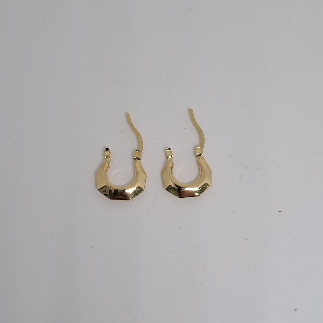 ARETES TEJIDO ARRACADA FACETADA 14K 1.3 GR (NUEVO)
