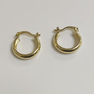ARETES TEJIDO ARRACADAS LISAS 14K 2.1 GR (NUEVO)