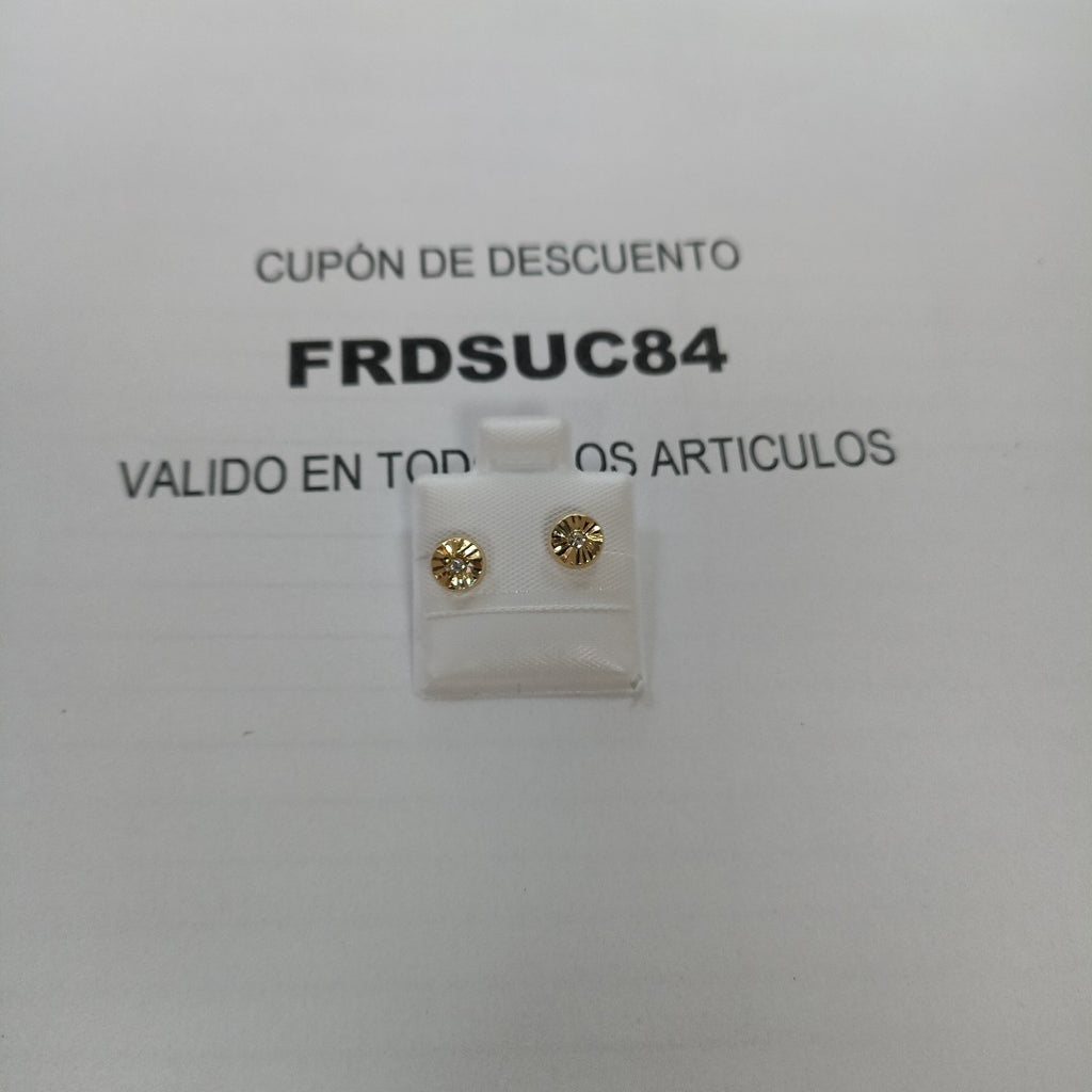 BROQUELES BROQUEL FIG BOTON C CIRCONIA 14K 0.2916 GR (NUEVO)