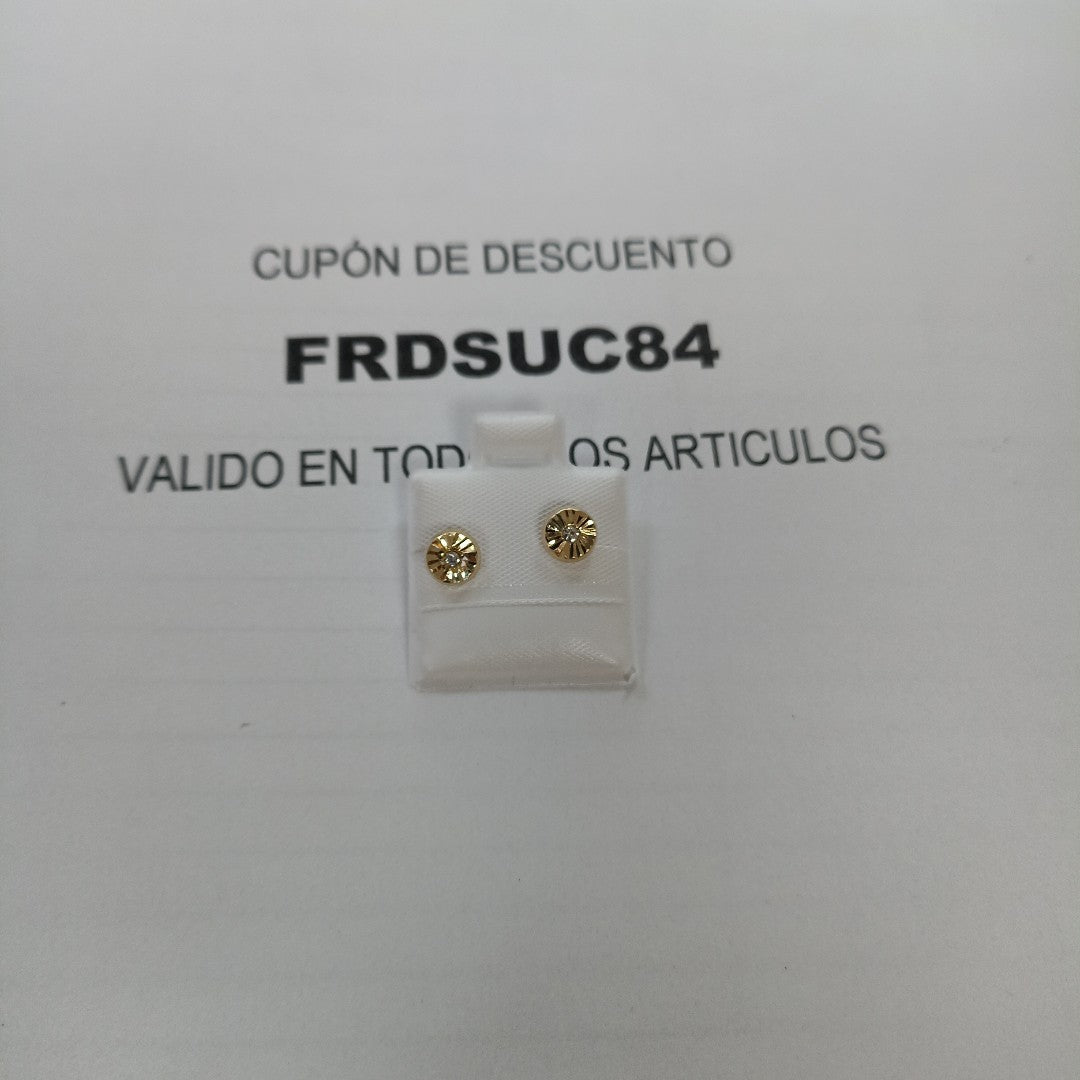 BROQUELES BROQUEL FIG BOTON C CIRCONIA 14K 0.2916 GR (NUEVO)