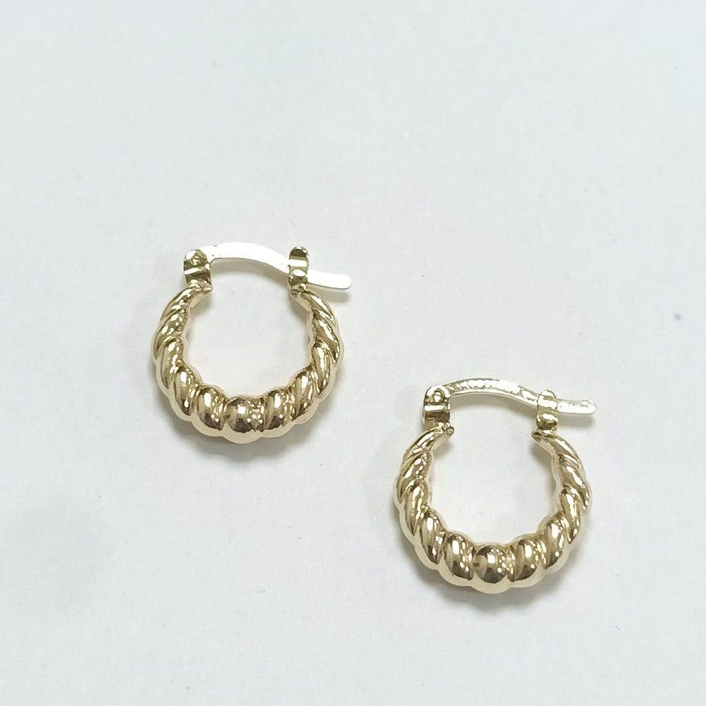 ARETES ARRACADAS TZL HUECAS 14K 1.5 GR (NUEVO)