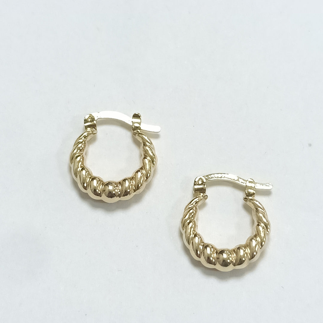 ARETES ARRACADAS TZL HUECAS 14K 1.5 GR (NUEVO)