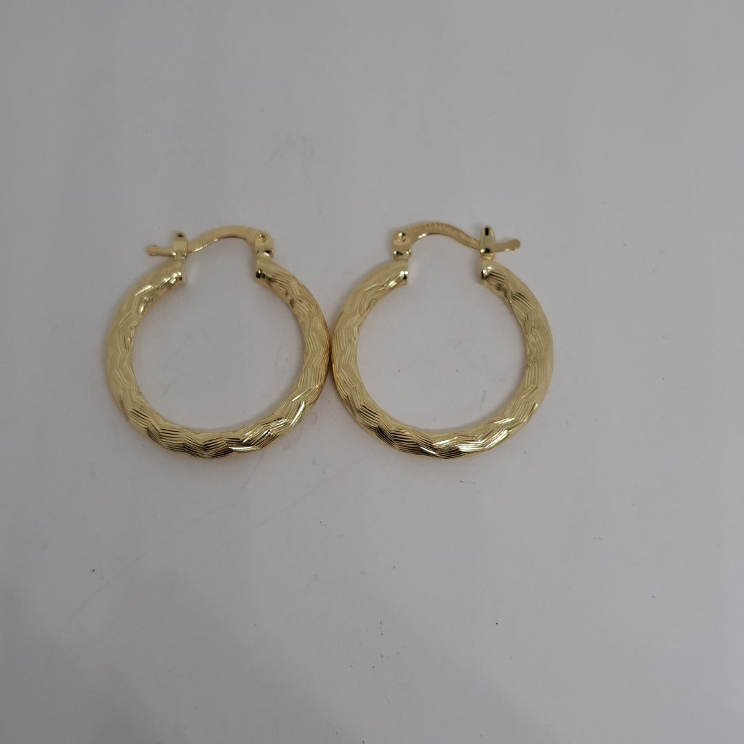 ARETES TEJIDO ARRACADA LABRADA 14K 2.7 GR (NUEVO)