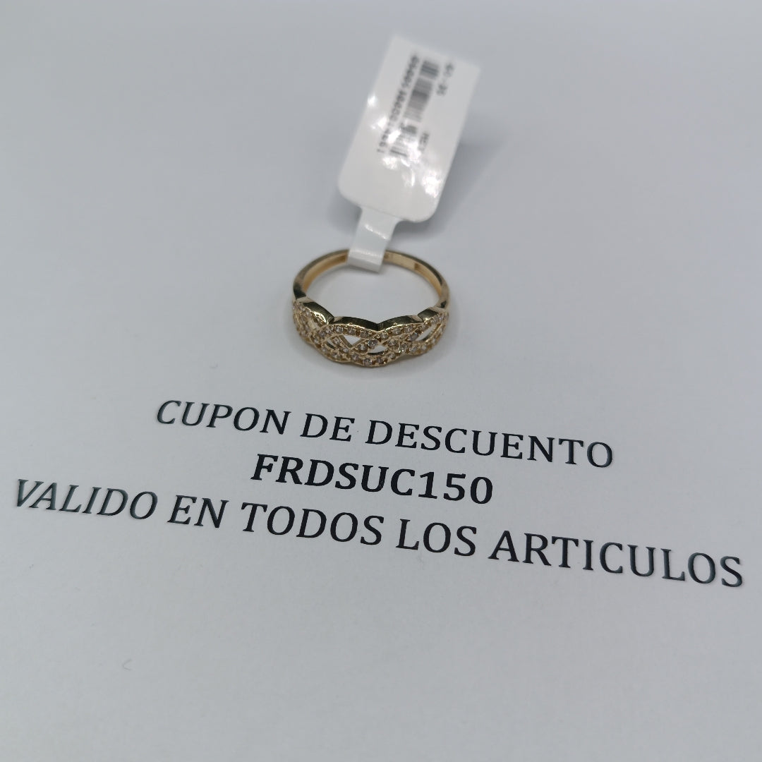 ANILLOS C CIRCONIAS 14K TALLA 9 2.4 GR (NUEVO)