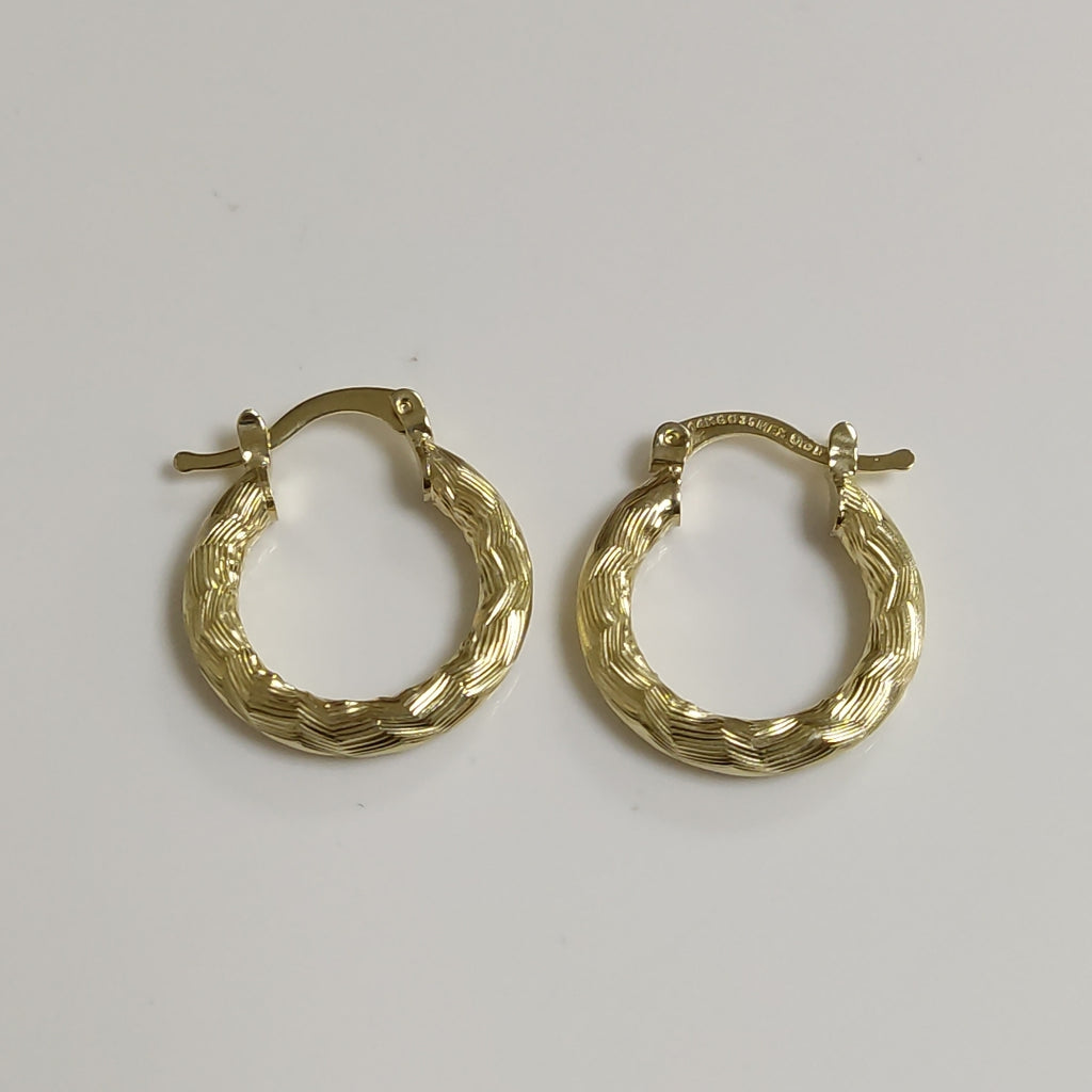 ARETES TEJIDO ARRACADAS ASTRIADAS 14K 2 GR (NUEVO)