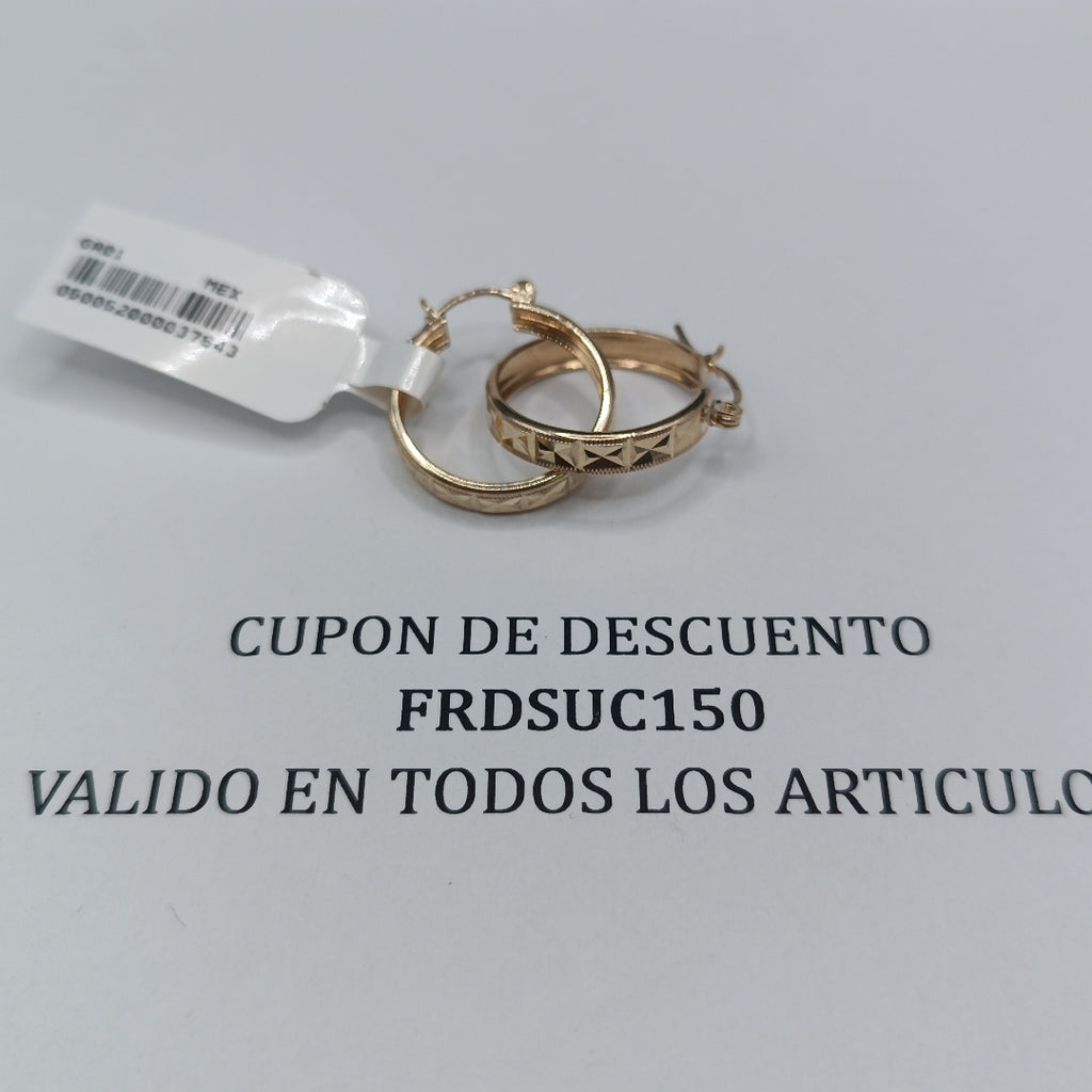 ARETES ARRACADAS LABRADAS 10K 2.3 GR (NUEVO)
