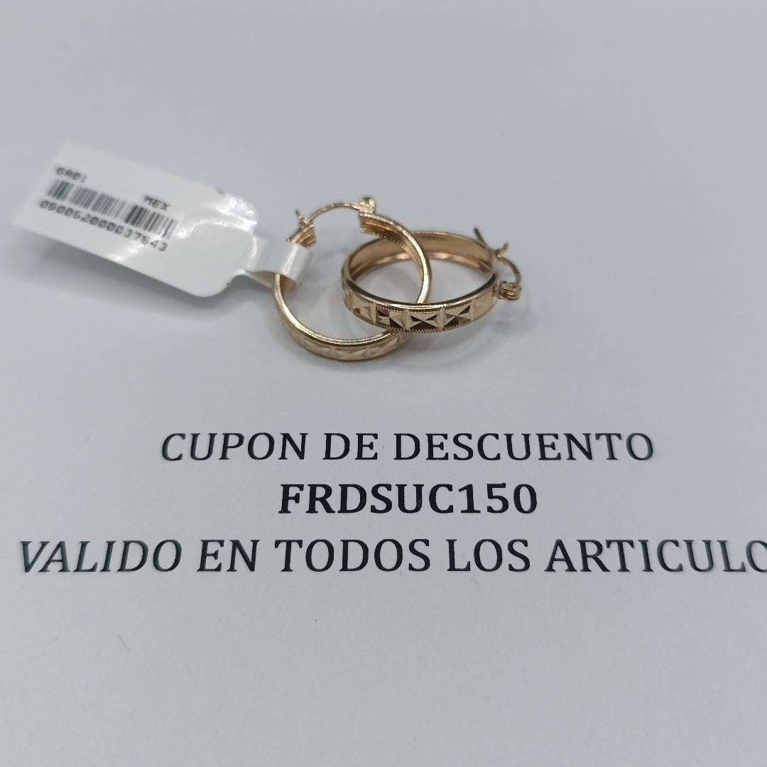 ARETES ARRACADAS LABRADAS 10K 2.3 GR (NUEVO)
