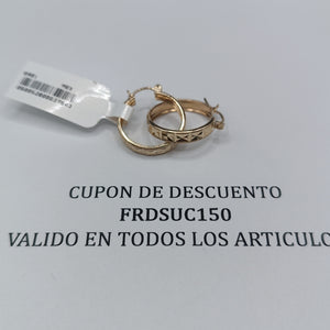 ARETES ARRACADAS LABRADAS 10K 2.3 GR (NUEVO)