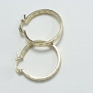 ARETES TEJIDO ARRACADA CON GRECAS 14K 2.7 GR (NUEVO)