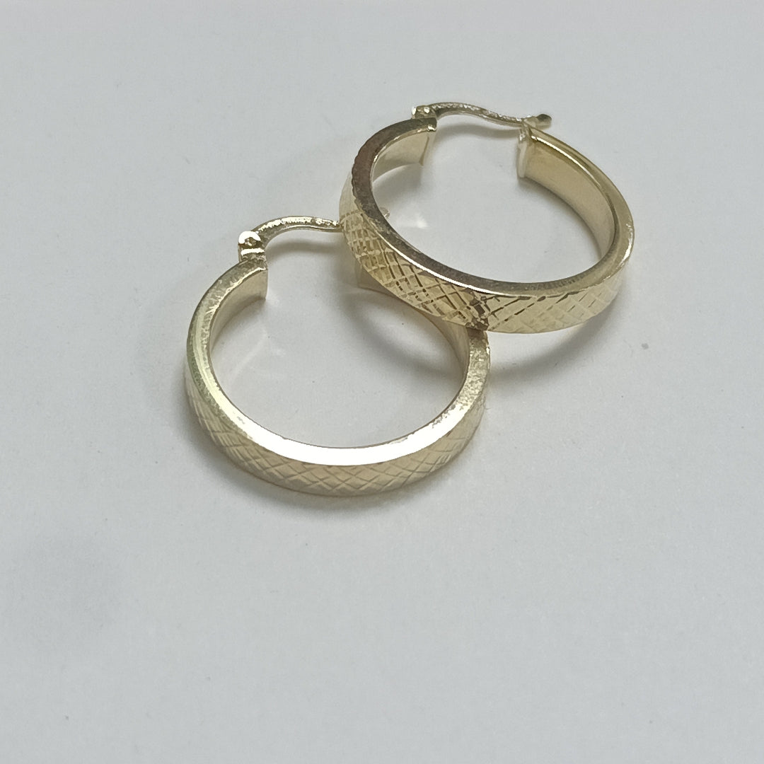 ARETES TEJIDO ARRACADAS FACETADAS 14K 2.9 GR (NUEVO)