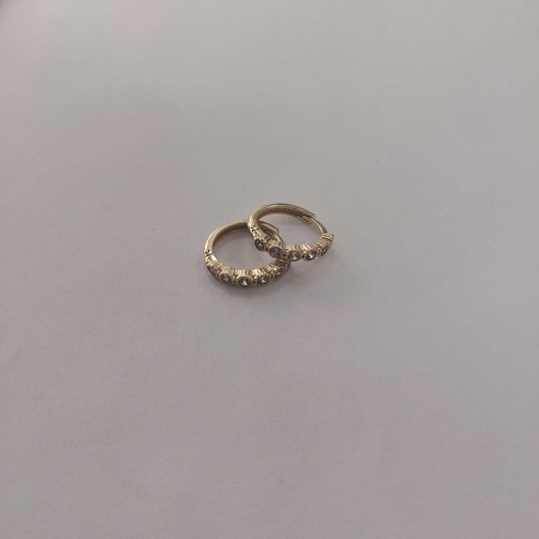 ARETES ARRACADA C CIRCONIAS 14K 2 GR (NUEVO)