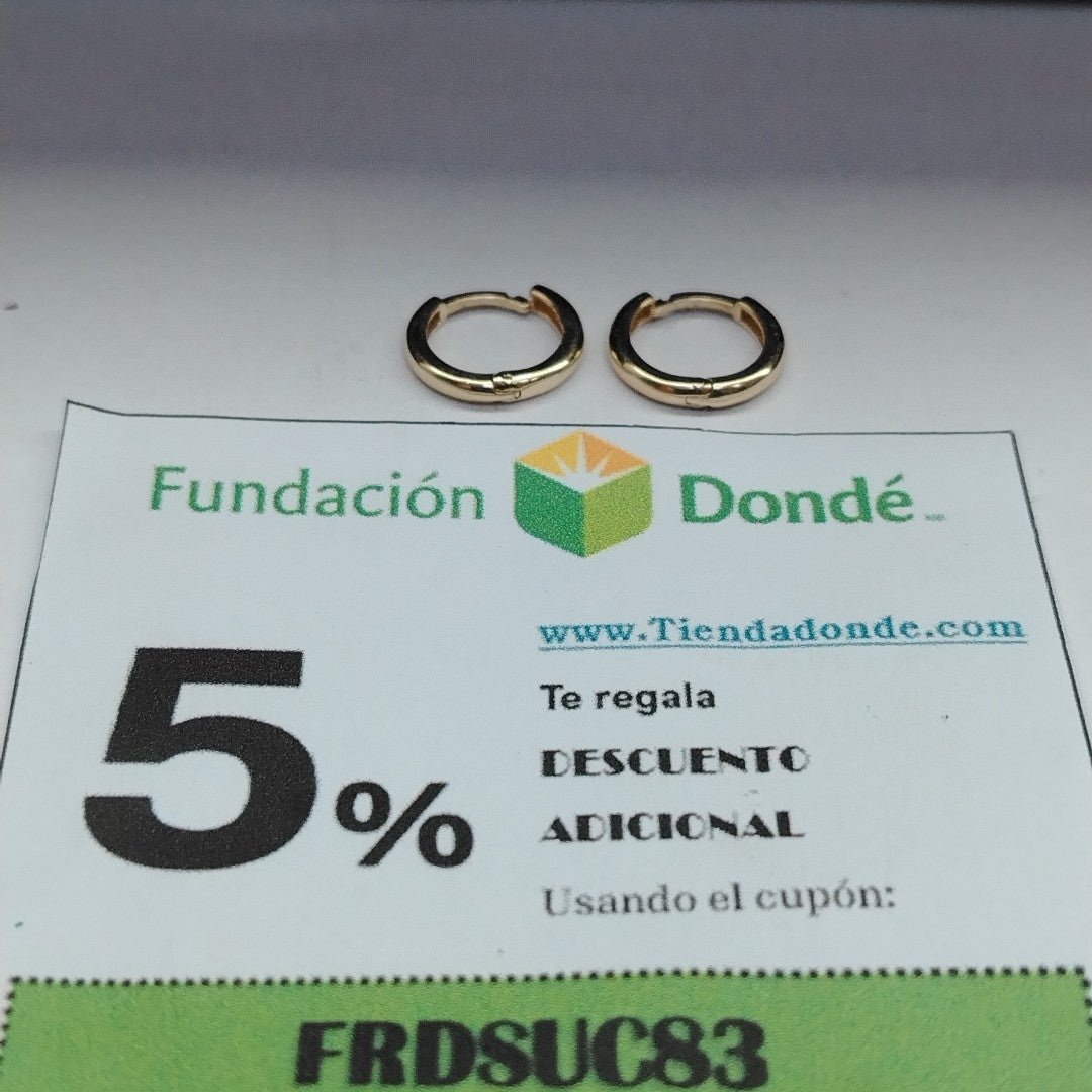 ARETES ARRACADAS LISAS 10K 1.2 GR (NUEVO)