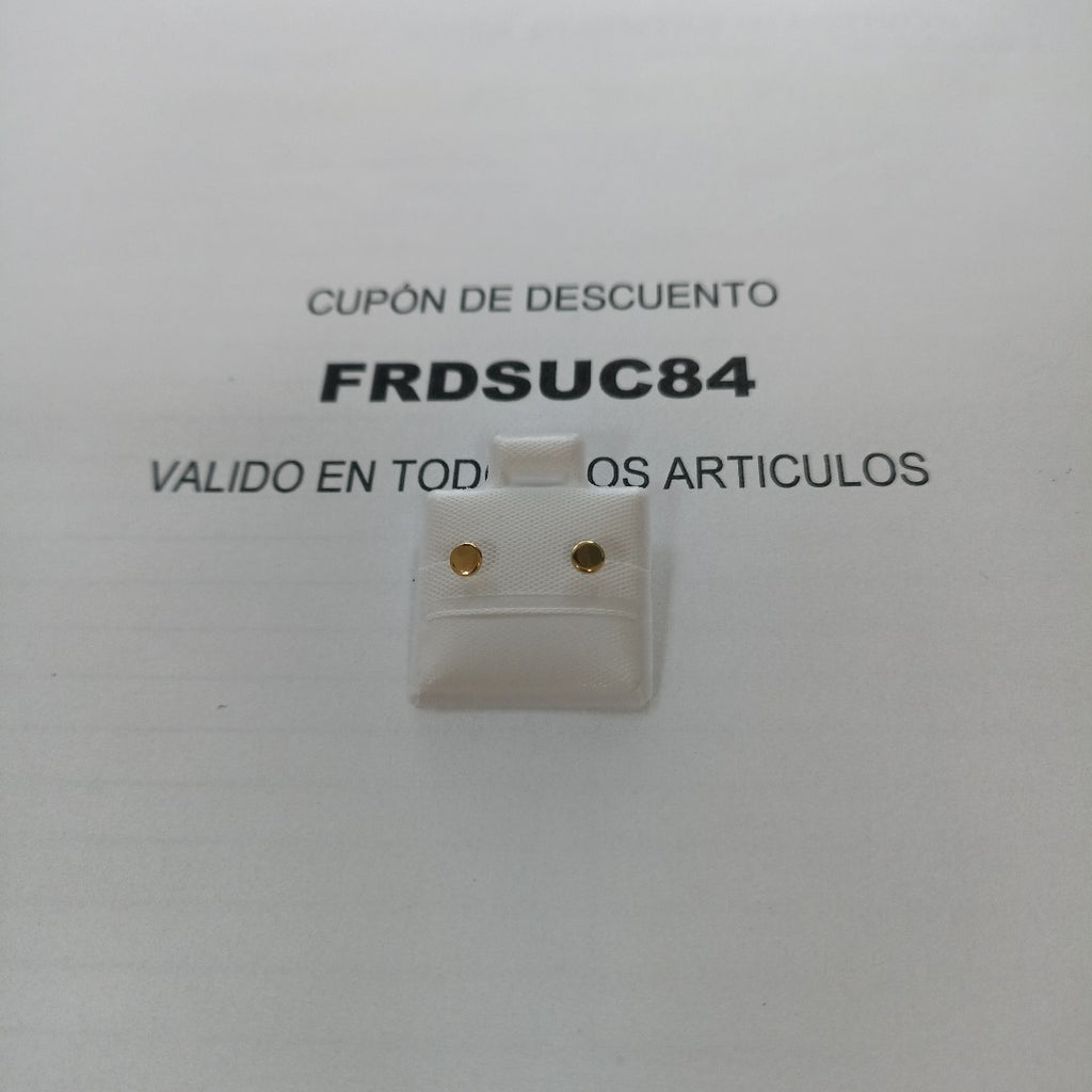 BROQUELES BROQUEL FIG TAPON REDONDO 14K 0.1408 GR (NUEVO)