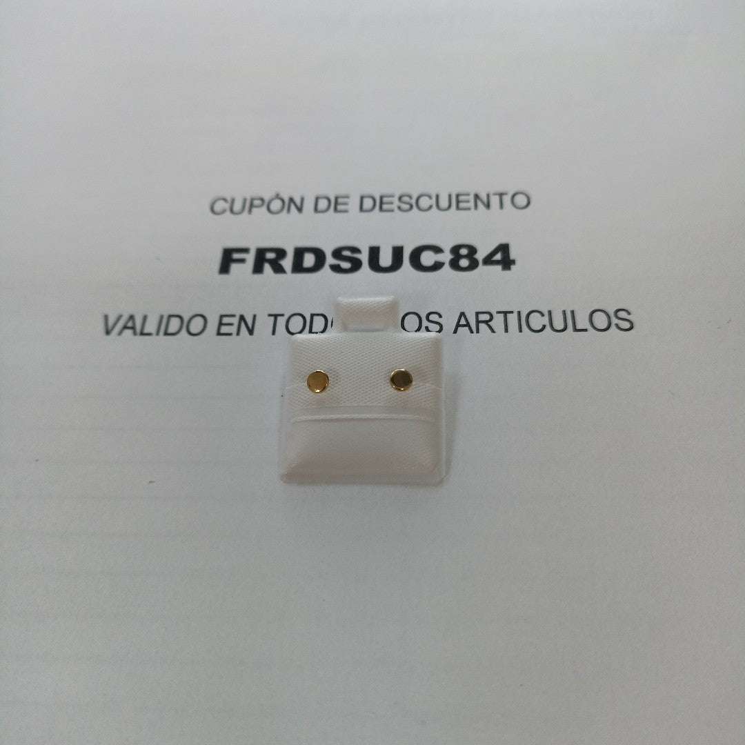 BROQUELES BROQUEL FIG TAPON REDONDO 14K 0.1408 GR (NUEVO)