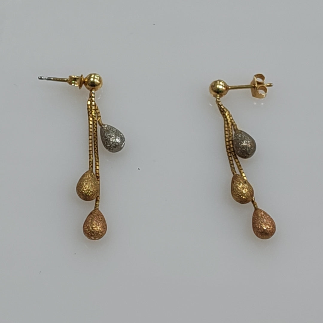 ARETES PAR ORO,ORO COMBINADO 14 K 2,90 GRMS (SEMINUEVO)