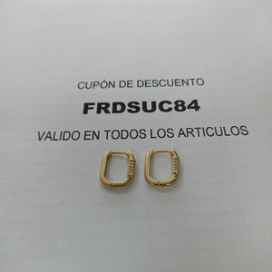 ARETES HUGGIES OVALADA C CIRCONIAS 14K 2.5 GR (NUEVO)