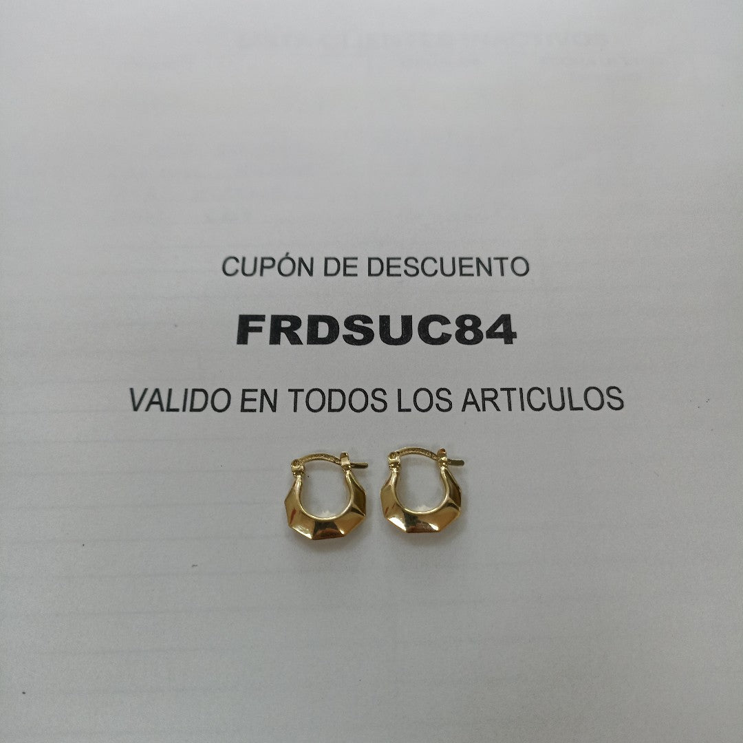 ARETES TEJIDO ARRACADA FACETADA 14K 1.3 GR (NUEVO)