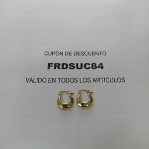 ARETES TEJIDO ARRACADA FACETADA 14K 1.3 GR (NUEVO)