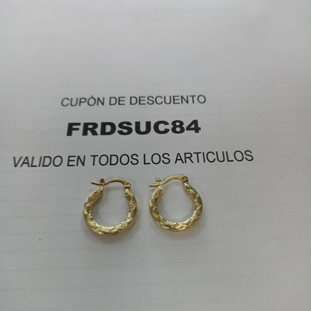 ARETES TEJIDO ARRACADAS ASTRIADAS 14K 2 GR (NUEVO)