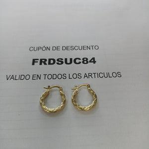 ARETES TEJIDO ARRACADAS ASTRIADAS 14K 2 GR (NUEVO)