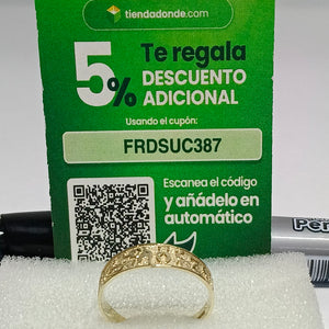 ANILLOS ARGOLLA DE LA SUERTE 10K TALLA 7 1.1 GR (NUEVO)