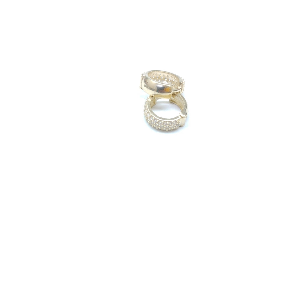 ARETES HUGGIE CON CIRCONIAS 14K 2.1 GR (NUEVO)