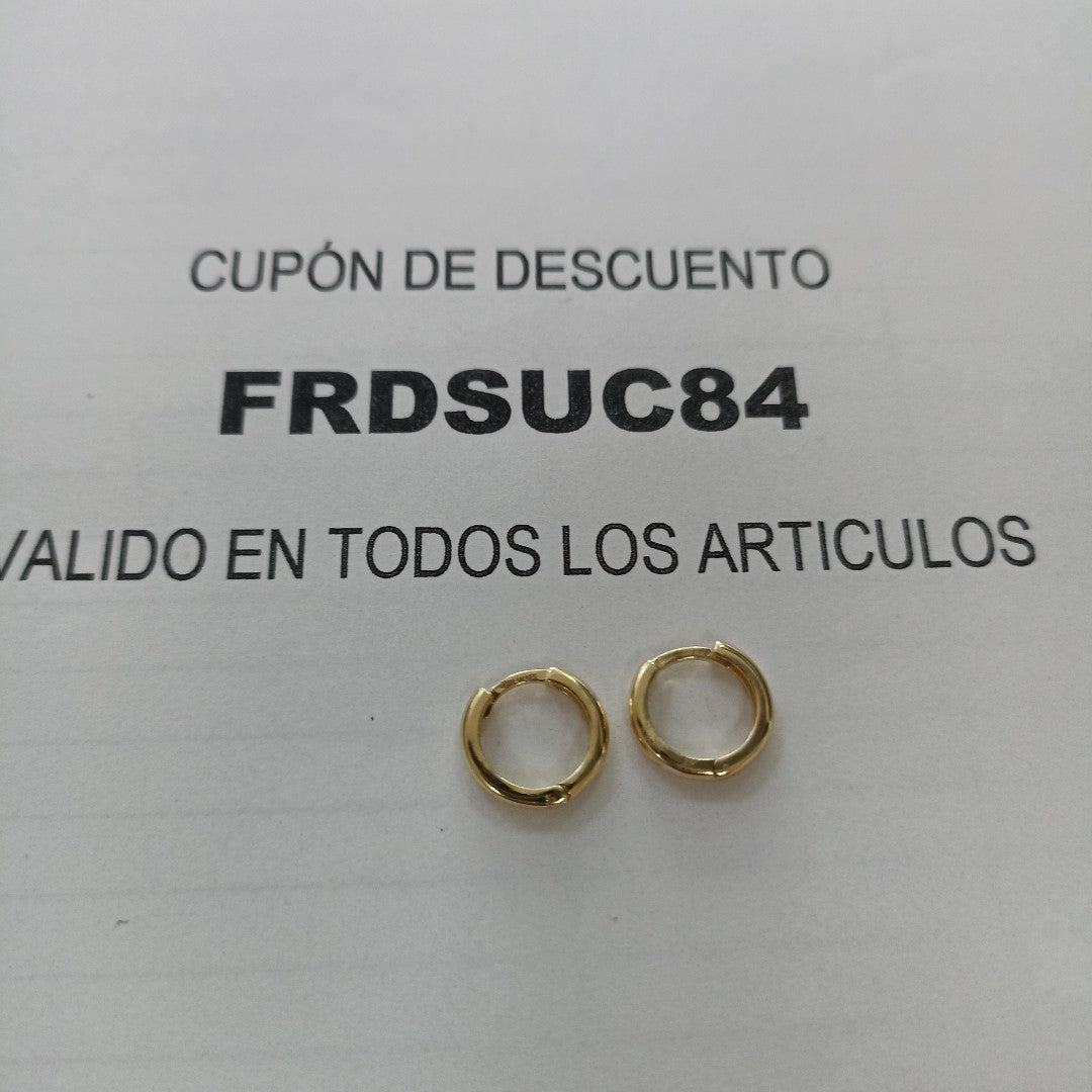 ARETES HUGGIES LISAS 14K 1.4 GR (NUEVO)