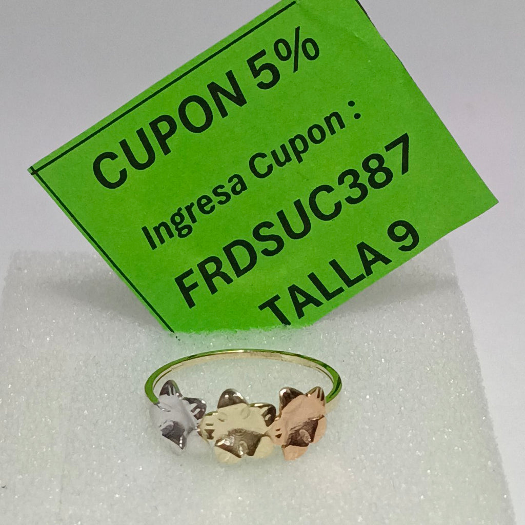 ANILLOS ANILLITO FIG FLORES 10K TALLA 9 1.3 GR (NUEVO)