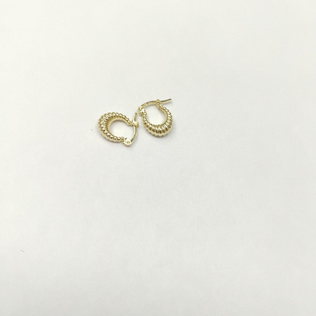 ARETES ARRACADA ESTRIADAS 14K 1.1 GR (NUEVO)