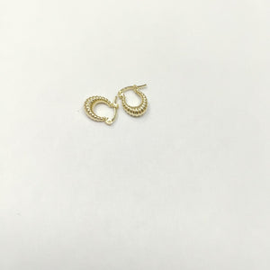 ARETES ARRACADA ESTRIADAS 14K 1.1 GR (NUEVO)