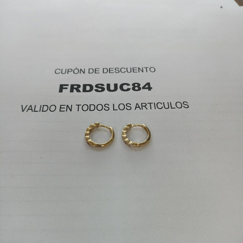 ARETES ARRACADA C CIRCONIAS 14K 2 GR (NUEVO)