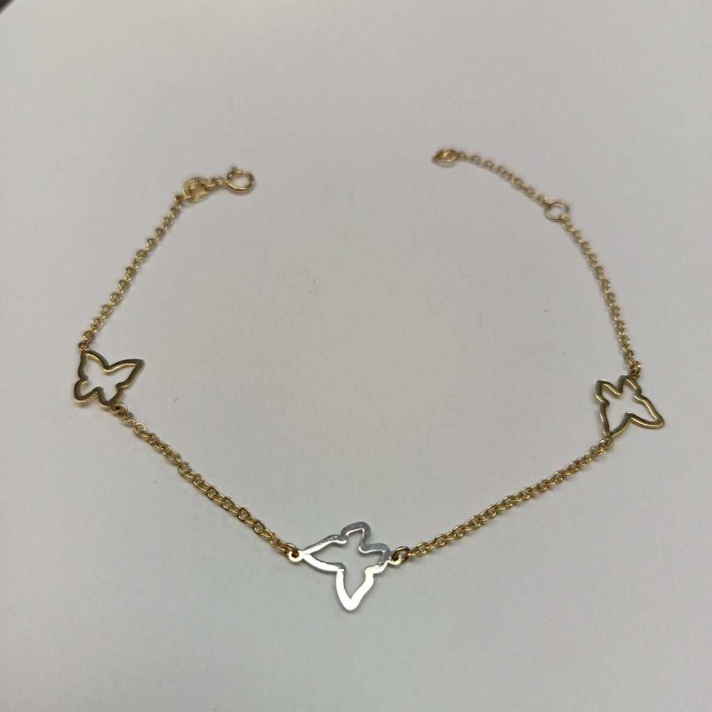 PULSERA ESPECIAL C MARIPOSAS 14K 18 CM 1.7 GR (NUEVO)