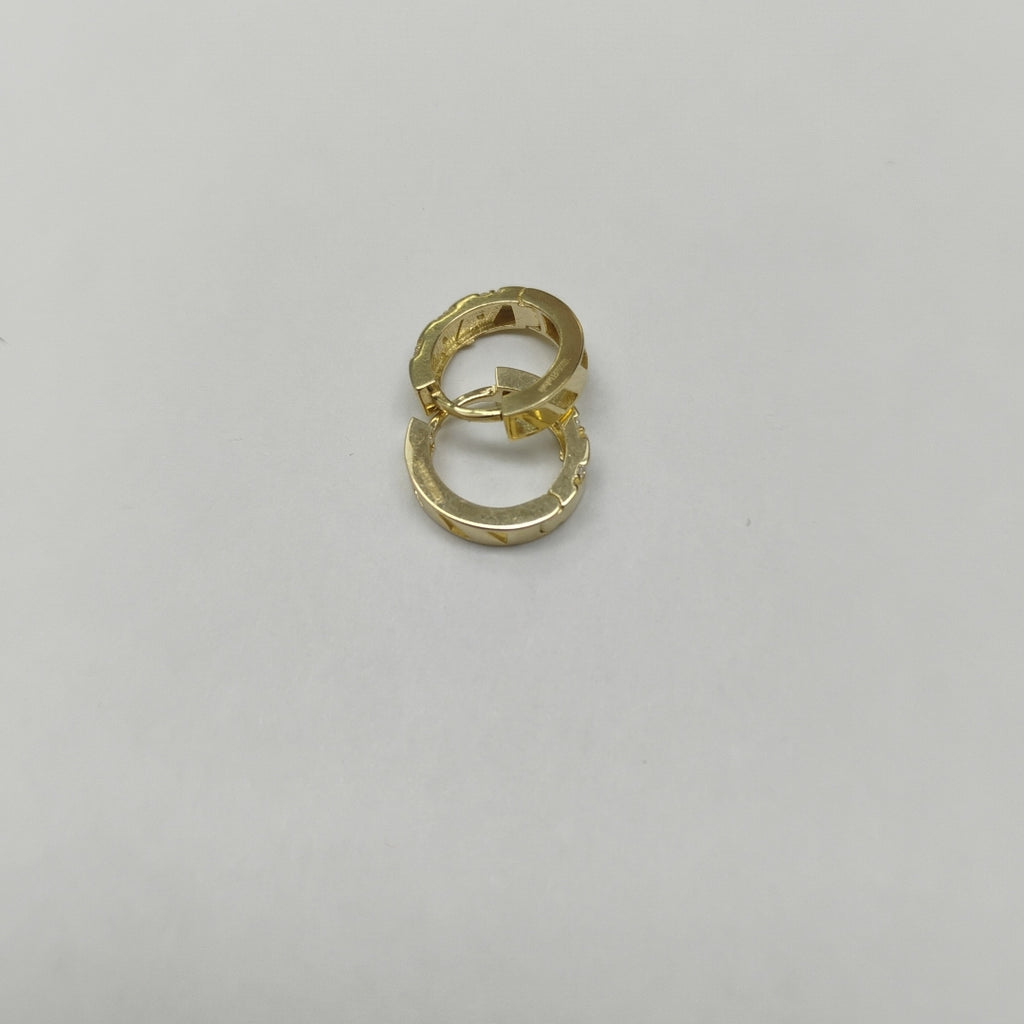 ARETES HUGGIES CON CIRCONIAS 14K 2.2 GR (NUEVO)