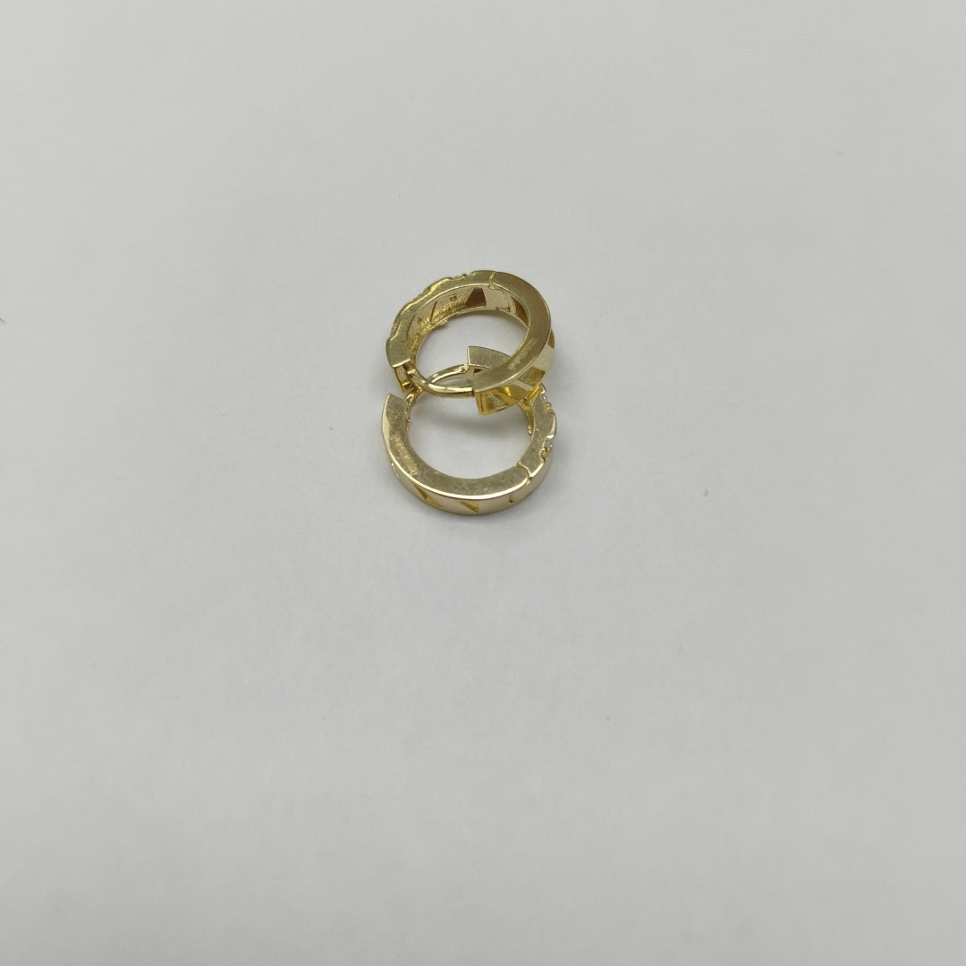 ARETES HUGGIES CON CIRCONIAS 14K 2.2 GR (NUEVO)