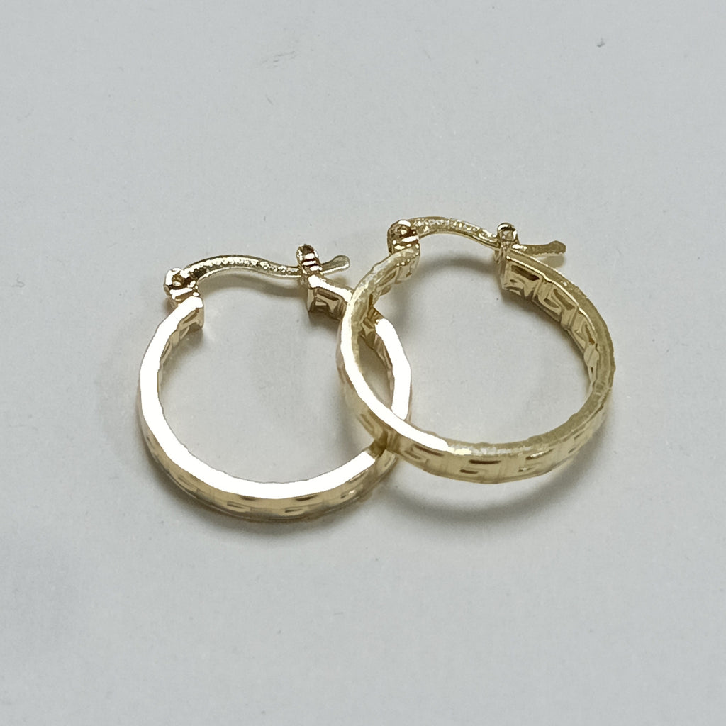 ARETES TEJIDO ARRACADAS TIPO GRECAS 14K 2 GR (NUEVO)