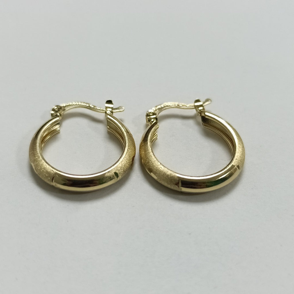 ARETES TEJIDO ARRACADA SATINADA 14K 2.5 GR (NUEVO)