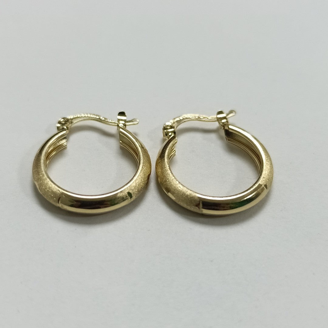 ARETES TEJIDO ARRACADA SATINADA 14K 2.5 GR (NUEVO)