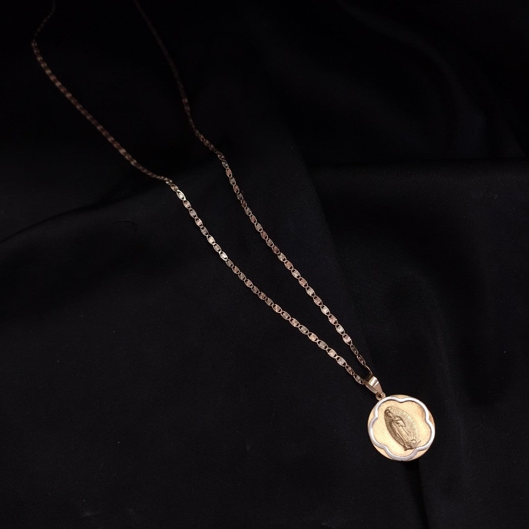 CADENA, MEDALLA RELIGIOSA ORO, ORO COMBINADO 10 K 3.1 GRMS (SEMINUEVO)