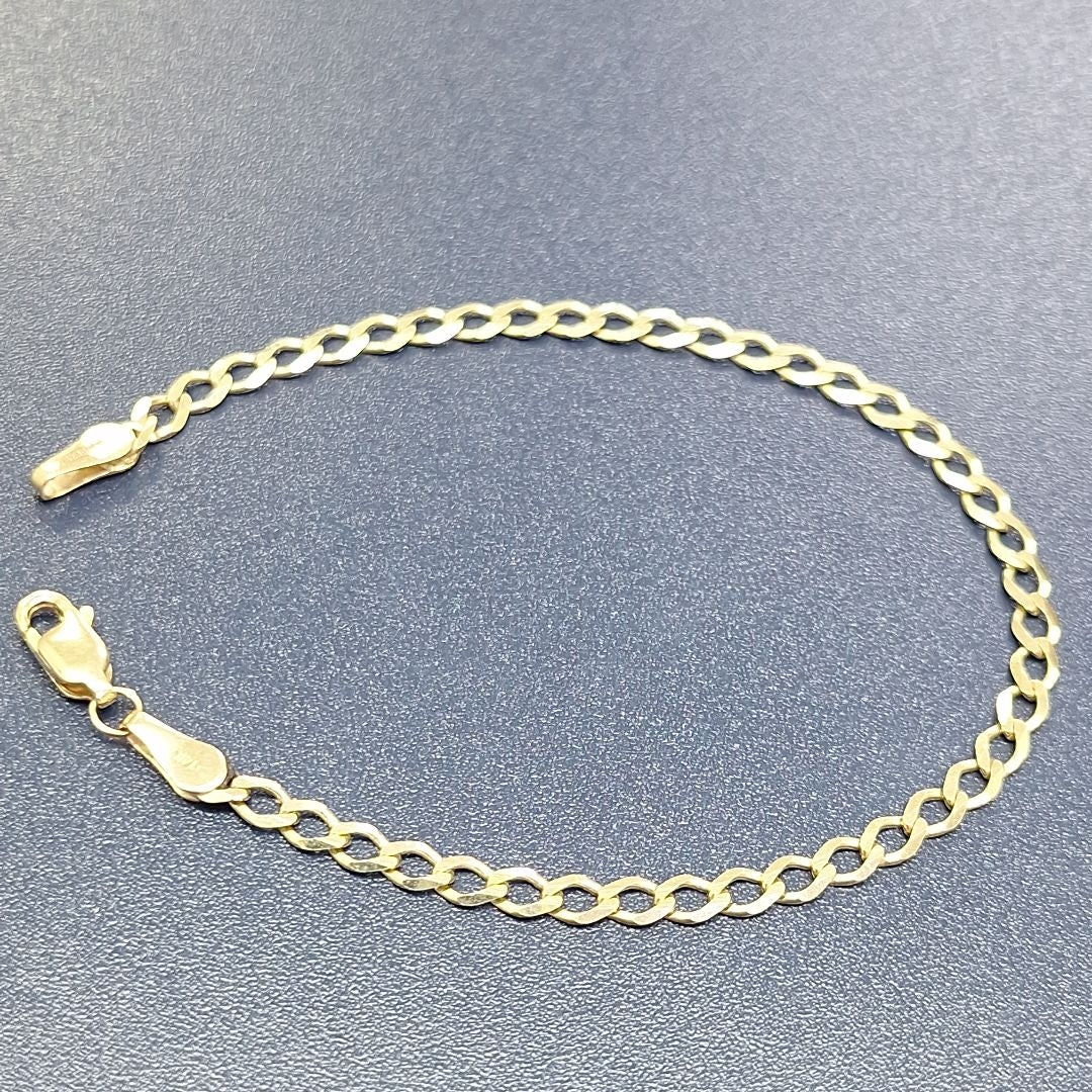 PULSERA TEJIDO BARBADA 14K 18 CM 3.4 GR (NUEVO)