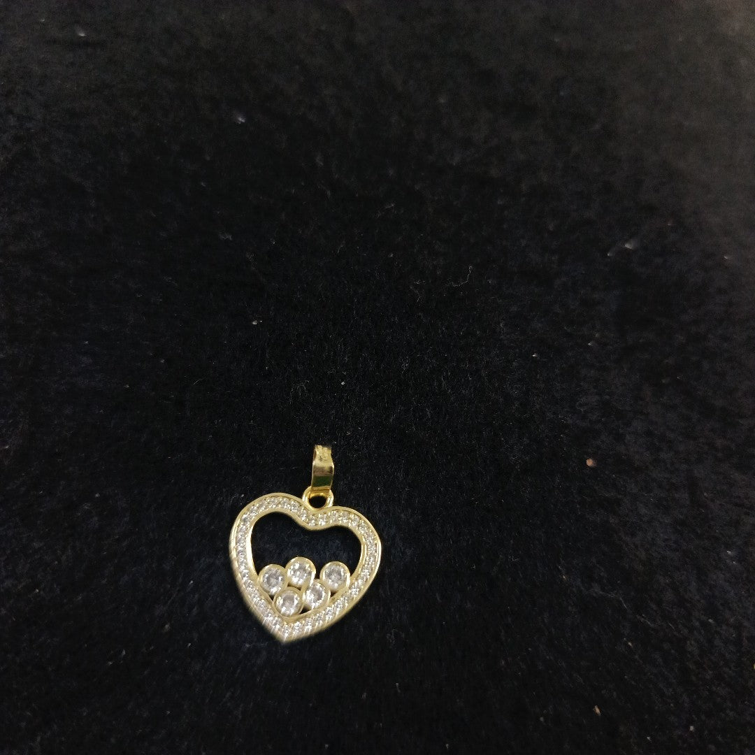 DIJE CORAZON CON CIRCONIAS 14K 1.6 GR (NUEVO)