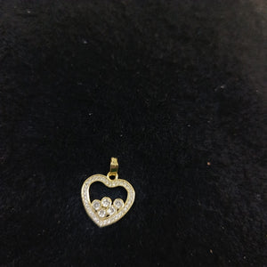 DIJE CORAZON CON CIRCONIAS 14K 1.6 GR (NUEVO)