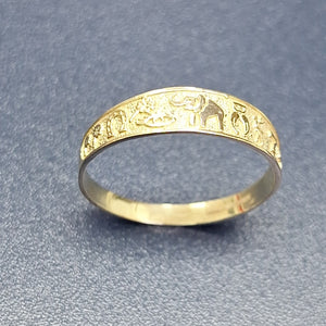 ANILLOS ARGOLLA DE LA SUERTE 10K TALLA 8 1.2 GR (NUEVO)