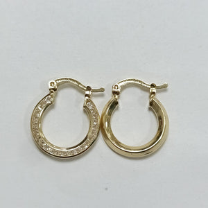 ARETES ARRACADAS CON CIRCONIAS 14K 2.3 GR (NUEVO)