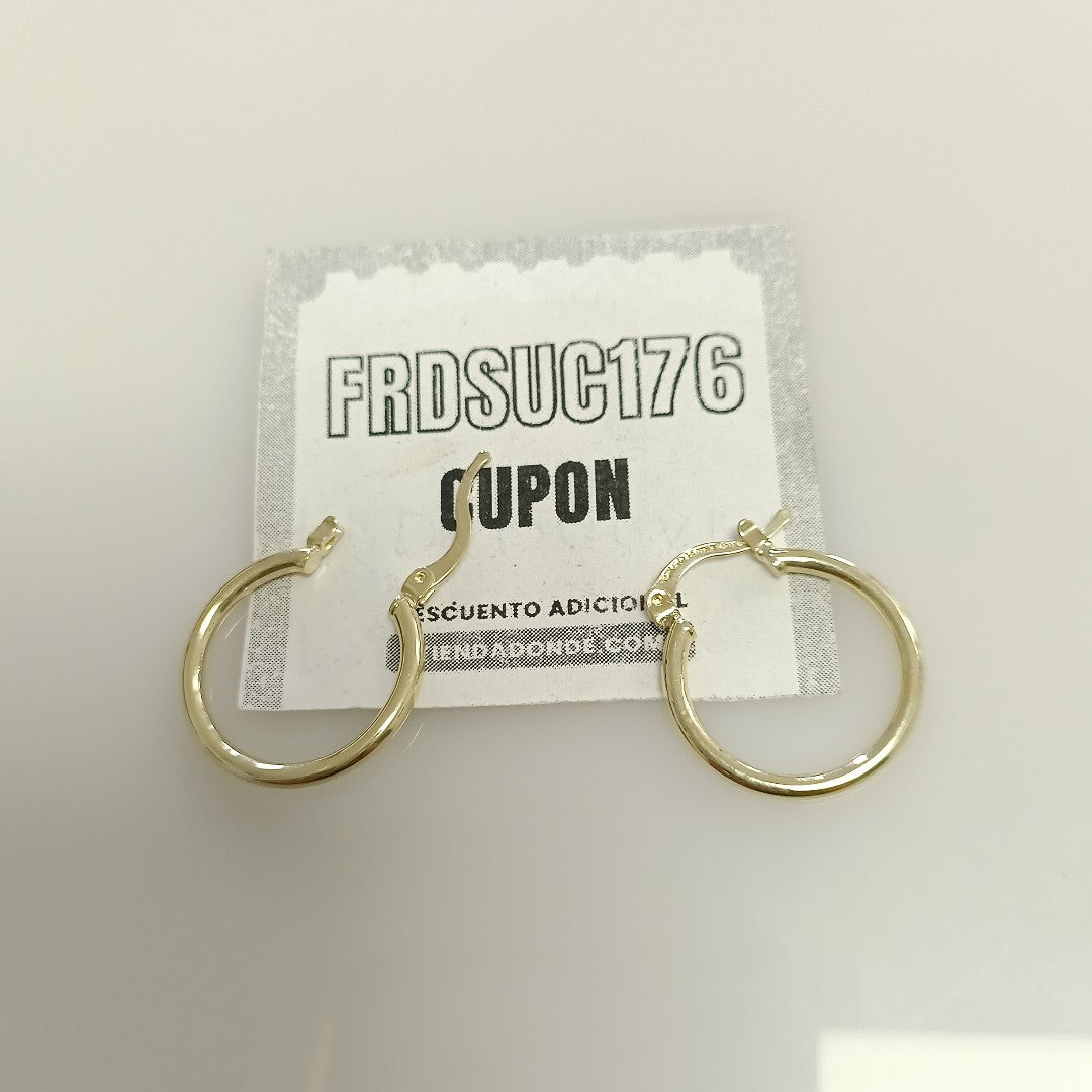 ARETES TEJIDO ARRACADAS LISAS 14K 1.2 GR (NUEVO)