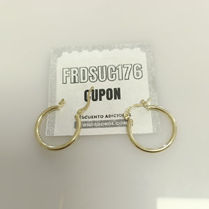 ARETES TEJIDO ARRACADAS LISAS 14K 1.2 GR (NUEVO)