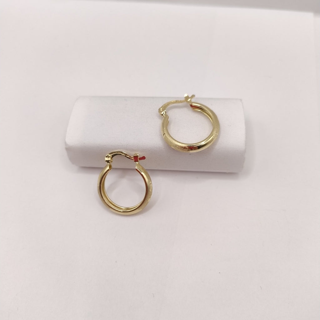 ARETES TEJIDO ARRACADA SATINADA 14K 2.6 GR (NUEVO)