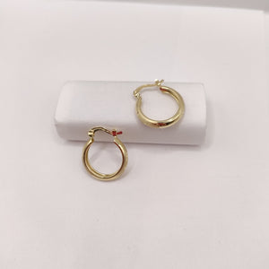 ARETES TEJIDO ARRACADA SATINADA 14K 2.6 GR (NUEVO)