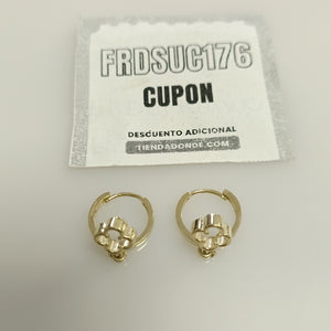 ARETES ARRACADAS CON DIJE 14K 2.4 GR (NUEVO)