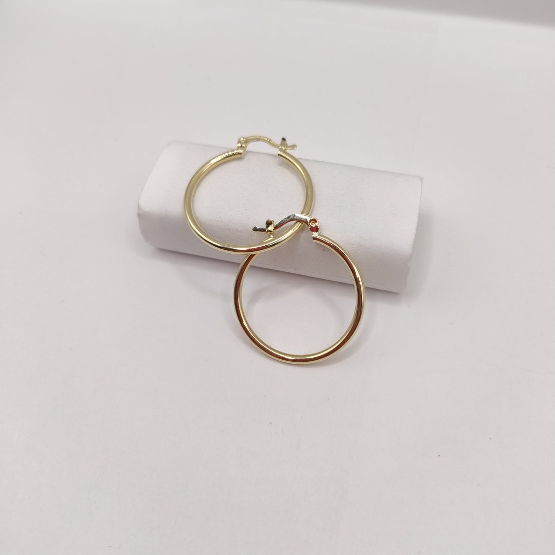 ARETES TEJIDO ARRACADAS LISAS 14K 1.5 GR (NUEVO)