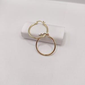 ARETES TEJIDO ARRACADAS LISAS 14K 1.5 GR (NUEVO)